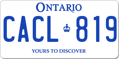 ON license plate CACL819