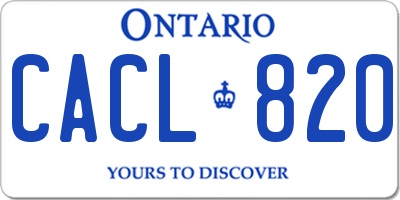 ON license plate CACL820