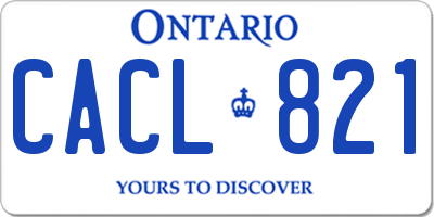 ON license plate CACL821