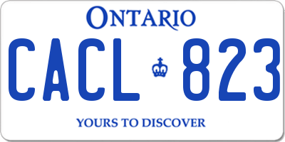 ON license plate CACL823