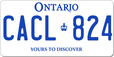 ON license plate CACL824