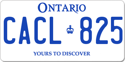 ON license plate CACL825