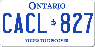 ON license plate CACL827