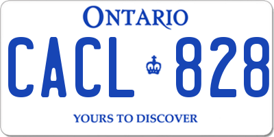 ON license plate CACL828