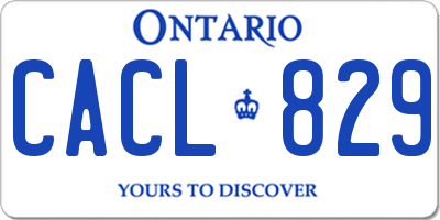 ON license plate CACL829