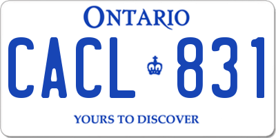 ON license plate CACL831