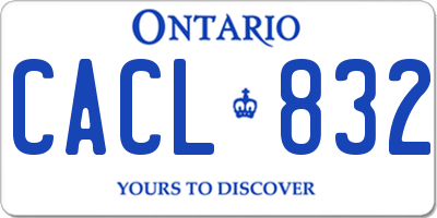 ON license plate CACL832