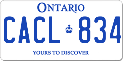 ON license plate CACL834