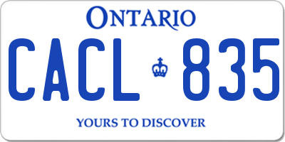 ON license plate CACL835