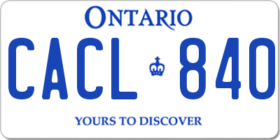 ON license plate CACL840