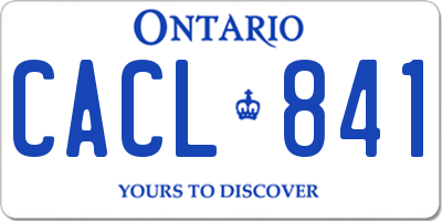 ON license plate CACL841