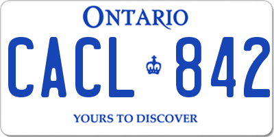 ON license plate CACL842