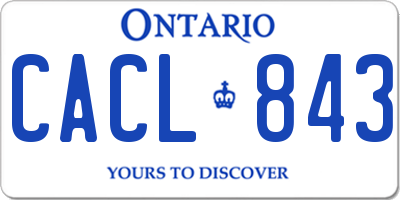 ON license plate CACL843