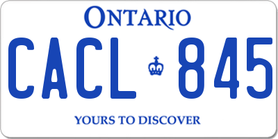 ON license plate CACL845