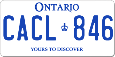 ON license plate CACL846