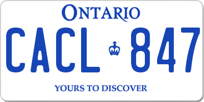 ON license plate CACL847