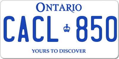 ON license plate CACL850