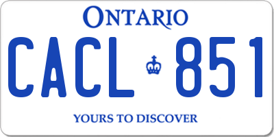 ON license plate CACL851