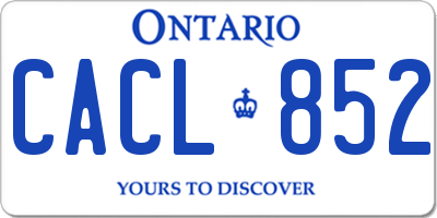 ON license plate CACL852