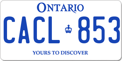 ON license plate CACL853