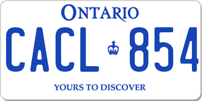 ON license plate CACL854