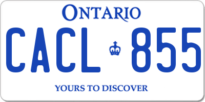 ON license plate CACL855