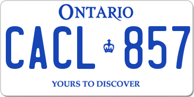 ON license plate CACL857