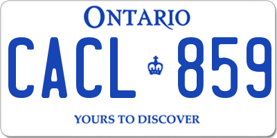 ON license plate CACL859