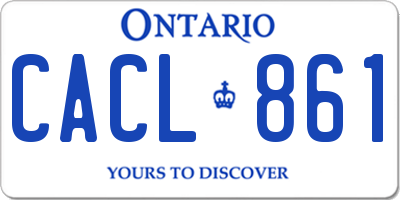 ON license plate CACL861