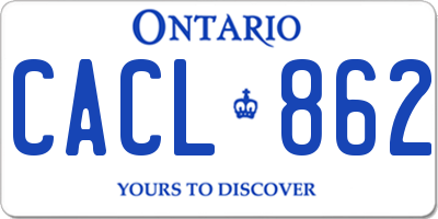 ON license plate CACL862