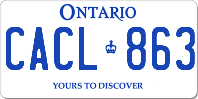 ON license plate CACL863