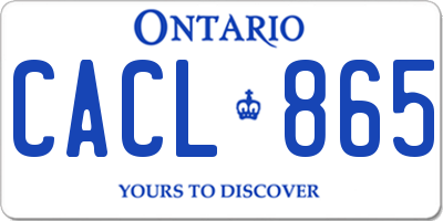 ON license plate CACL865