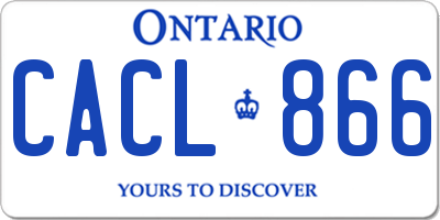 ON license plate CACL866