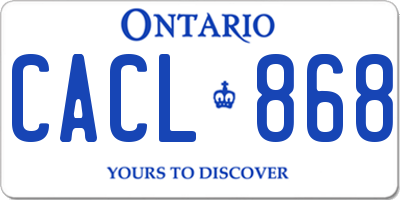 ON license plate CACL868