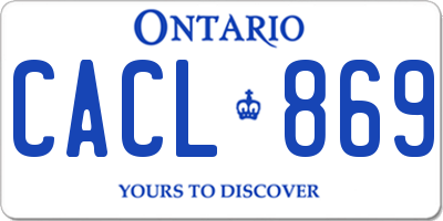 ON license plate CACL869