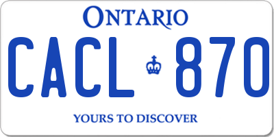 ON license plate CACL870