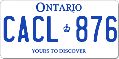 ON license plate CACL876