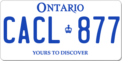 ON license plate CACL877