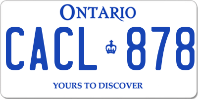 ON license plate CACL878