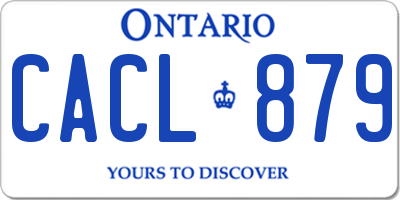 ON license plate CACL879