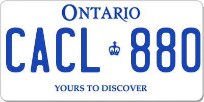 ON license plate CACL880