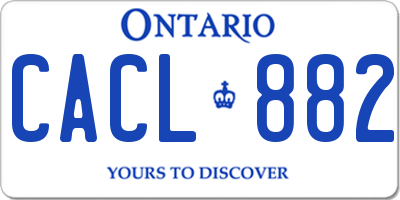 ON license plate CACL882