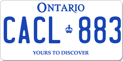 ON license plate CACL883