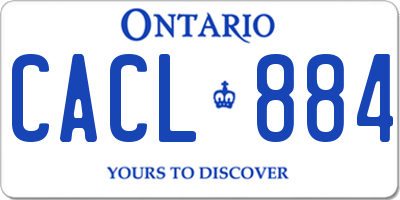 ON license plate CACL884