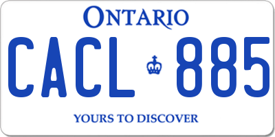 ON license plate CACL885