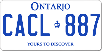 ON license plate CACL887