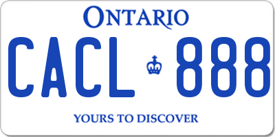 ON license plate CACL888