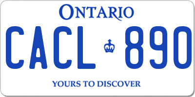 ON license plate CACL890