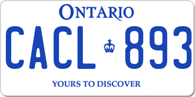 ON license plate CACL893