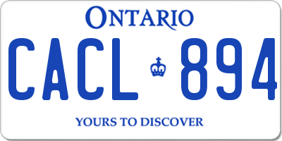 ON license plate CACL894